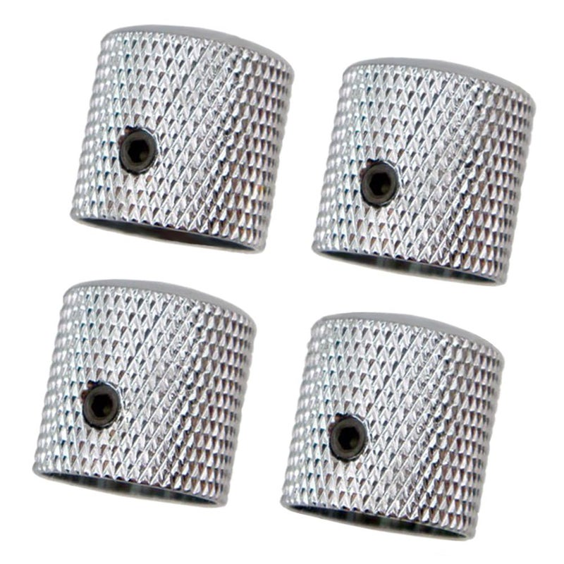 JD.Moon Pack of 4pcs Brass Dome Knob Volume Tone Control Knobs for Electric Guitar Bass Screw Type (Chrome) - Image 1